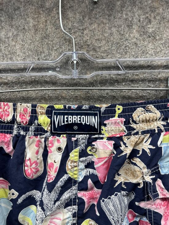 Vilebrequin Swim Trunks Mens 3XL Blue Crab Starfish Print Mesh Lined Drawstring main image 6
